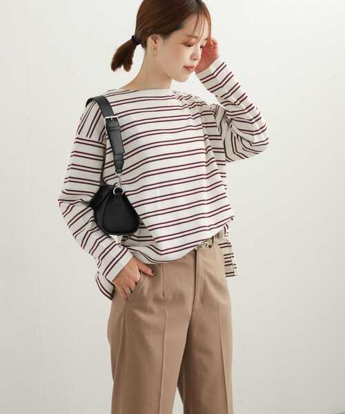 【新品】CRESCENT DUO　ボーダー切替えのカットソー　プルオーバー 新品】CRESCENT DUO ボーダー切替えのカットソー プルオーバー L