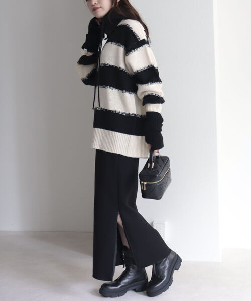 fredy emue（フレディエミュ）の「かすれボーダーニットプルオーバー（ニット/セーター・レディース・ホワイト系その他/ブラック系その他/ブルー系その他・38）」の19枚目の写真