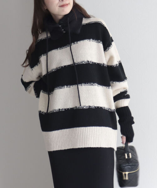 fredy emue（フレディエミュ）の「かすれボーダーニットプルオーバー（ニット/セーター・レディース・ホワイト系その他/ブラック系その他/ブルー系その他・38）」の21枚目の写真