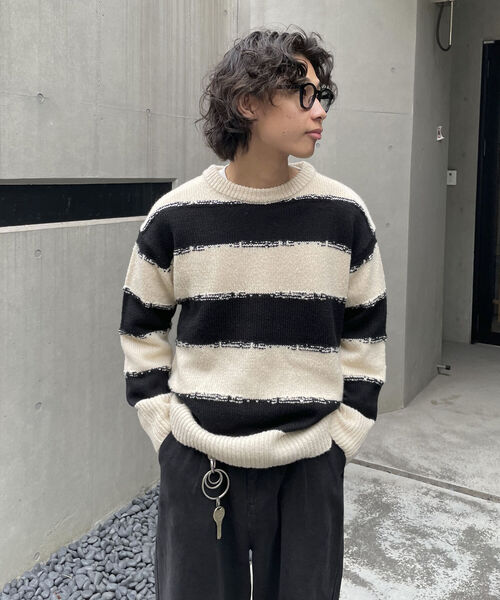 fredy emue（フレディエミュ）の「かすれボーダーニットプルオーバー（ニット/セーター・レディース・ホワイト系その他/ブラック系その他/ブルー系その他・38）」の4枚目の写真