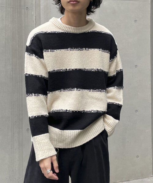 fredy emue（フレディエミュ）の「かすれボーダーニットプルオーバー（ニット/セーター・レディース・ホワイト系その他/ブラック系その他/ブルー系その他・38）」の7枚目の写真