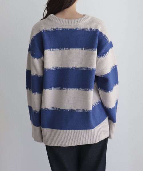 fredy emue（フレディエミュ）の「かすれボーダーニットプルオーバー（ニット/セーター・レディース・ホワイト系その他/ブラック系その他/ブルー系その他・38）」の12枚目の写真