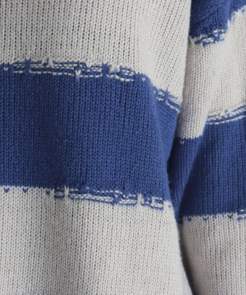 fredy emue（フレディエミュ）の「かすれボーダーニットプルオーバー（ニット/セーター・レディース・ホワイト系その他/ブラック系その他/ブルー系その他・38）」の15枚目の写真
