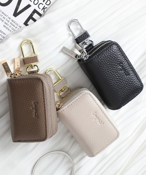 Ungrid/アングリッド】本革スマートキーケース 車 ダブルファスナー