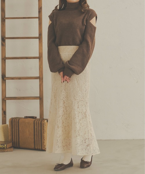 Ambre Neige(アンブルネージュ)の「花柄レースマーメイドスカート/【WEB/EC限定商品】(スカート・レディース・ベージュ/アイボリー・SMALL/MEDIUM)」の11枚目の写真