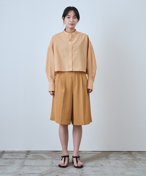 audrey and john wad(オードリーアンドジョンワッド)の「ハーフ丈タックキュロットパンツ(その他パンツ・レディース・ブラック/ベージュ/オレンジ/グリーン・S/M)」の19枚目の写真