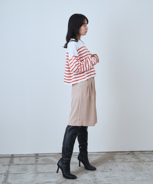 audrey and john wad(オードリーアンドジョンワッド)の「ハーフ丈タックキュロットパンツ(その他パンツ・レディース・ブラック/ベージュ/オレンジ/グリーン・S/M)」の11枚目の写真