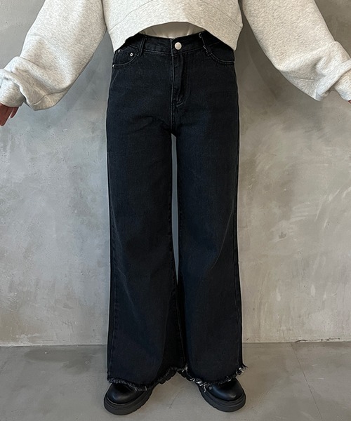 kutir（クティール）の「フリンジフレアデニムパンツ（デニムパンツ・レディース・ブラック/インディゴブルー・SMALL/MEDIUM）」の18枚目の写真