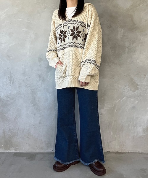 kutir（クティール）の「フリンジフレアデニムパンツ（デニムパンツ・レディース・ブラック/インディゴブルー・SMALL/MEDIUM）」の14枚目の写真