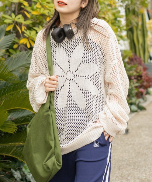 ニット セーター Pale color highneck ニット レディース AsheKsha ニット セーター リボン付きセーター レディース