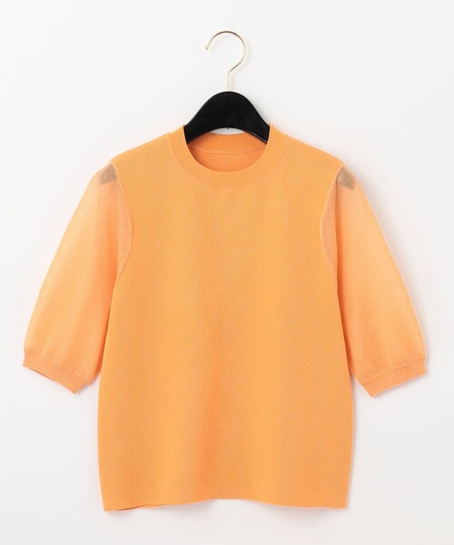 GRACE CONTINENTAL(グレースコンチネンタル)の「シアーニットTシャツ(Tシャツ/カットソー・レディース・オレンジ/ホワイト/ブラック・36)」の11枚目の写真