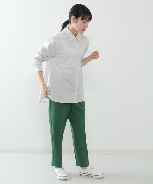 ikka(イッカ)の「【ヒルナンデス!紹介商品】【イージーケア】ストライプ長袖シャツ(シャツ/ブラウス・レディース・オレンジ/ライトグレー/ブルー・M/L)」の15枚目の写真