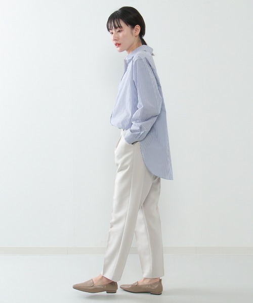ikka(イッカ)の「【ヒルナンデス!紹介商品】【イージーケア】ストライプ長袖シャツ(シャツ/ブラウス・レディース・オレンジ/ライトグレー/ブルー・M/L)」の13枚目の写真