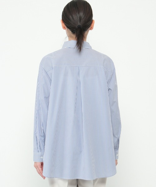 ikka(イッカ)の「【ヒルナンデス!紹介商品】【イージーケア】ストライプ長袖シャツ(シャツ/ブラウス・レディース・オレンジ/ライトグレー/ブルー・M/L)」の16枚目の写真