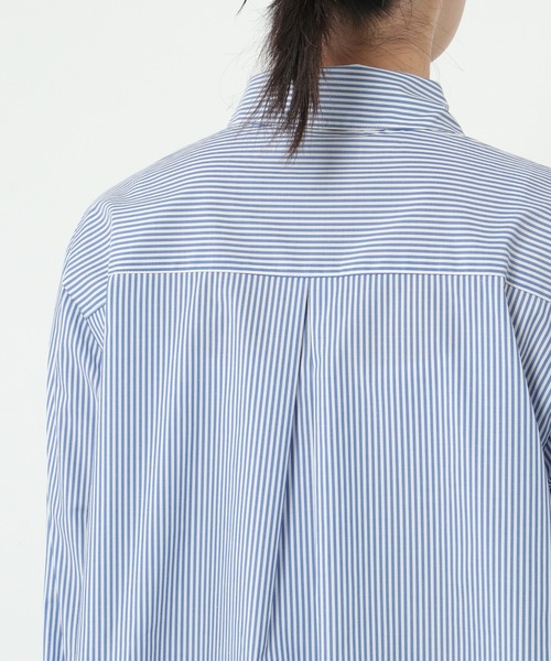 ikka(イッカ)の「【ヒルナンデス!紹介商品】【イージーケア】ストライプ長袖シャツ(シャツ/ブラウス・レディース・オレンジ/ライトグレー/ブルー・M/L)」の10枚目の写真