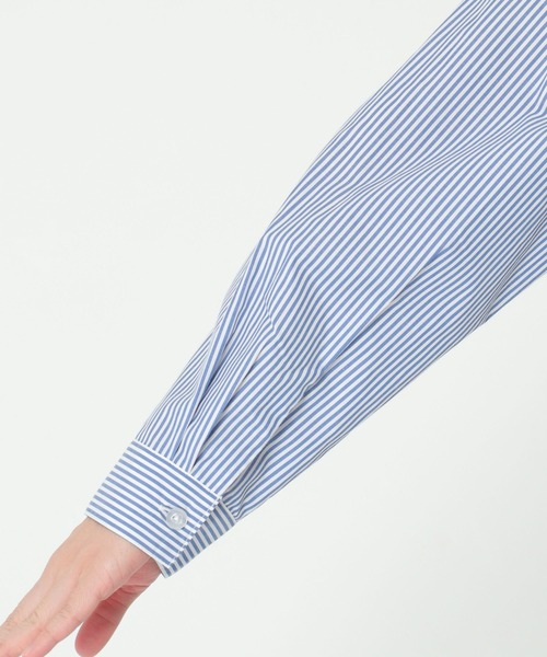 ikka(イッカ)の「【ヒルナンデス!紹介商品】【イージーケア】ストライプ長袖シャツ(シャツ/ブラウス・レディース・オレンジ/ライトグレー/ブルー・M/L)」の14枚目の写真