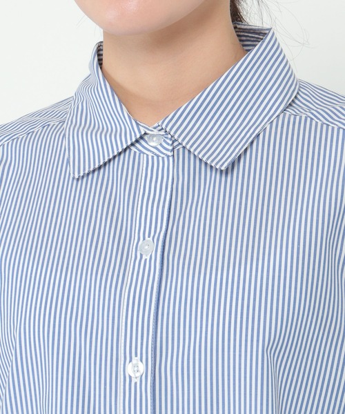 ikka(イッカ)の「【ヒルナンデス!紹介商品】【イージーケア】ストライプ長袖シャツ(シャツ/ブラウス・レディース・オレンジ/ライトグレー/ブルー・M/L)」の19枚目の写真