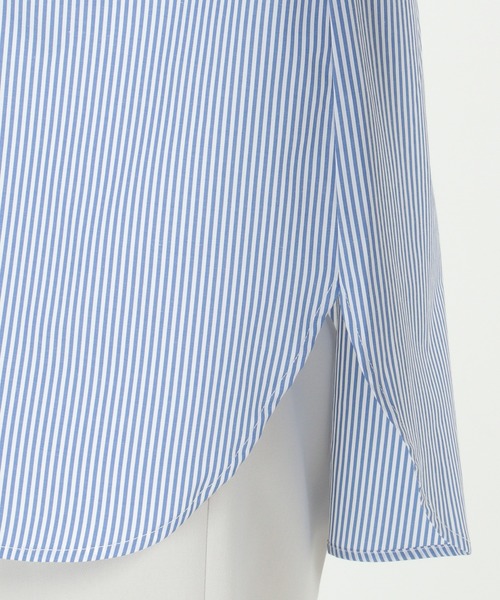 ikka(イッカ)の「【ヒルナンデス!紹介商品】【イージーケア】ストライプ長袖シャツ(シャツ/ブラウス・レディース・オレンジ/ライトグレー/ブルー・M/L)」の4枚目の写真
