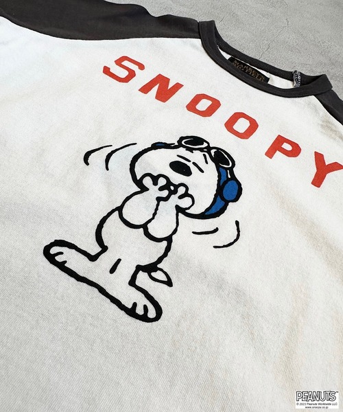 PEANUTS（ピーナッツ）の「【PEANUTS】スヌーピー/配色ラグランロンＴ(80～150cm)（Tシャツ/カットソー・キッズ・パープル/チャコール・80/90/95/100/110/120/130/140/150）」の6枚目の写真
