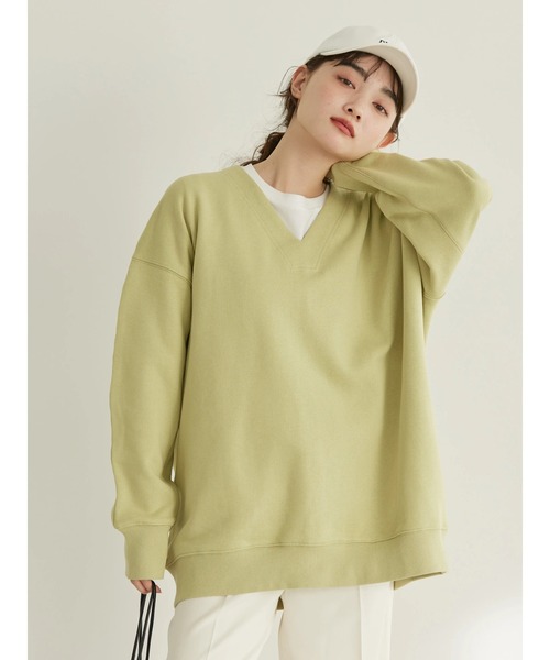 Ｖネック裏毛チュニック