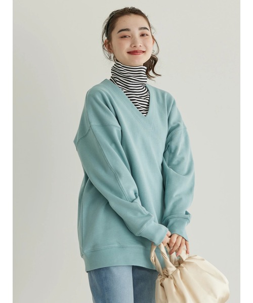 Ｖネック裏毛チュニック