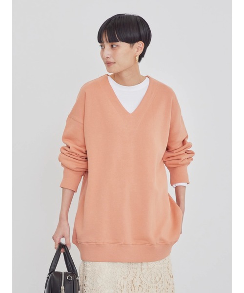 Ｖネック裏毛チュニック