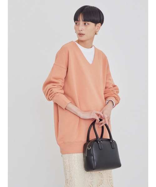 Ｖネック裏毛チュニック