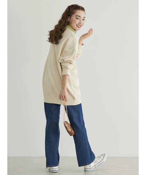 AMERICAN HOLIC(アメリカンホリック)の「Vネック裏毛チュニック(チュニック・レディース・アイボリー/サックスブルー/イエロー/オレンジ・M/L)」の14枚目の写真