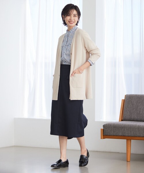 J.PRESS(ジェイプレス)の「【洗える】 コットンモダール カーディガン(カーディガン/ボレロ・レディース・ベージュ系/ネイビー系/ブラウン系・F)」の4枚目の写真