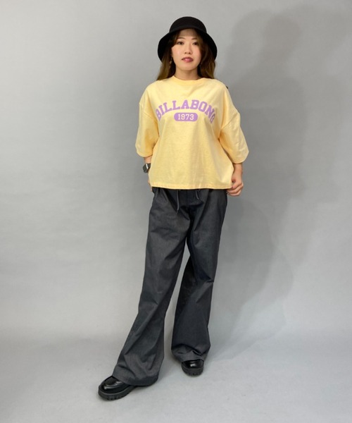 BILLABONG(ビラボン)の「BILLABONG/ビラボン ルーズシルエット/無地クロップド丈ロゴTシャツ BD013-205(Tシャツ/カットソー・レディース・イエロー/ブルー/ホワイト×ブラック/ブラック×ブラック・M/L)」の20枚目の写真