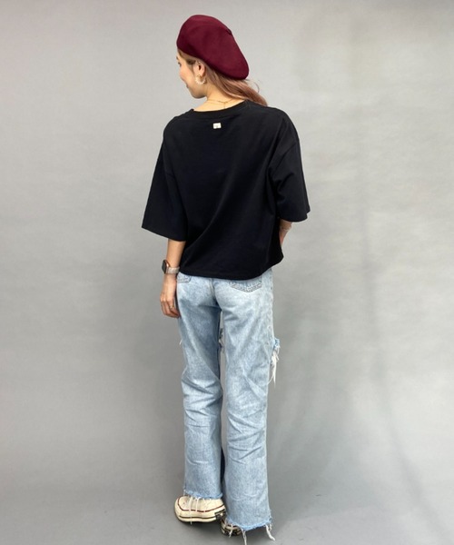 BILLABONG(ビラボン)の「BILLABONG/ビラボン ルーズシルエット/無地クロップド丈ロゴTシャツ BD013-205(Tシャツ/カットソー・レディース・イエロー/ブルー/ホワイト×ブラック/ブラック×ブラック・M/L)」の13枚目の写真