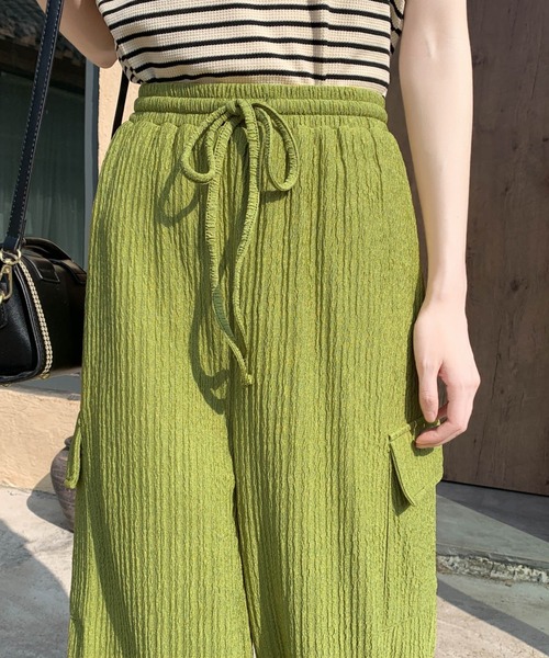 emi+（エミプラス）の「ジャガードワイドパンツ（その他パンツ・レディース・ブラック/ベージュ/グリーン系その他・FREE）」の4枚目の写真