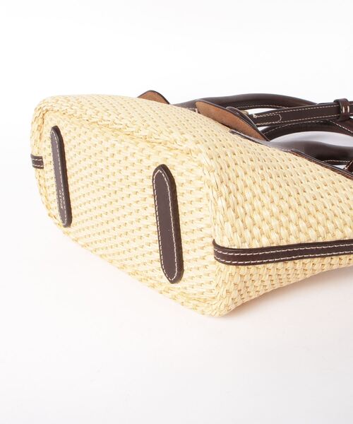 ポロラルフローレン　レディース　ストローカゴ2way　サッチェル　本革　美品 ポロラルフローレン レディース ストローカゴ2way サッチェル 本革 美