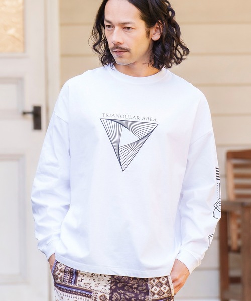 CAMBIO(カンビオ)の「mlt4212-Coat of Arms Print Long Sleeve Tee Tシャツ(Tシャツ/カットソー・メンズ・ブラック/パープル/ホワイト・L/S/M)」の2枚目の写真