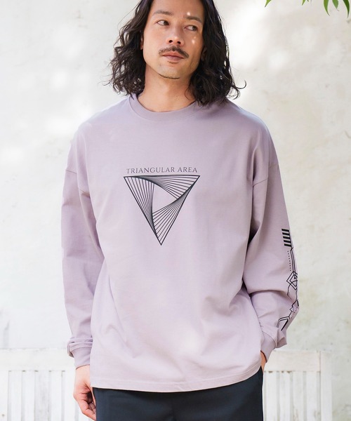 CAMBIO(カンビオ)の「mlt4212-Coat of Arms Print Long Sleeve Tee Tシャツ(Tシャツ/カットソー・メンズ・ブラック/パープル/ホワイト・L/S/M)」の4枚目の写真