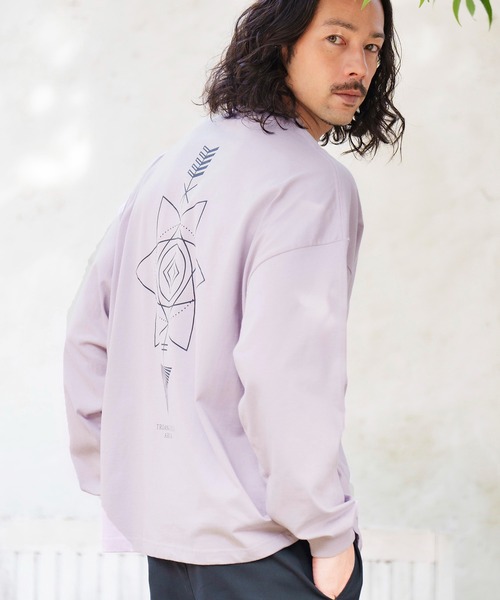 CAMBIO(カンビオ)の「mlt4212-Coat of Arms Print Long Sleeve Tee Tシャツ(Tシャツ/カットソー・メンズ・ブラック/パープル/ホワイト・L/S/M)」の5枚目の写真