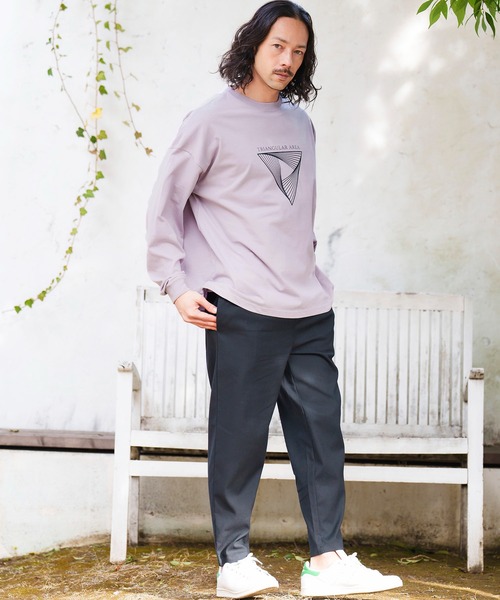 CAMBIO(カンビオ)の「mlt4212-Coat of Arms Print Long Sleeve Tee Tシャツ(Tシャツ/カットソー・メンズ・ブラック/パープル/ホワイト・L/S/M)」の8枚目の写真