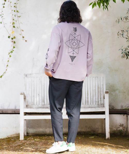 CAMBIO(カンビオ)の「mlt4212-Coat of Arms Print Long Sleeve Tee Tシャツ(Tシャツ/カットソー・メンズ・ブラック/パープル/ホワイト・L/S/M)」の10枚目の写真