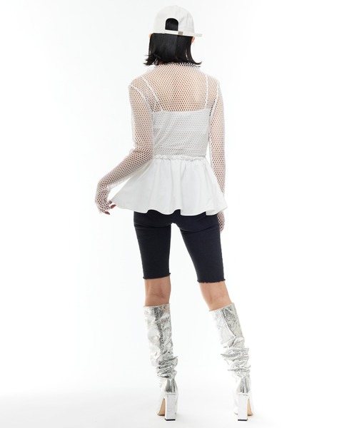 Narcissus(ナルシス)の「【SINN】Narcissusオリジナル メッシュハイネックトップス(その他トップス・レディース・ホワイト/ブラック・FREE)」の8枚目の写真