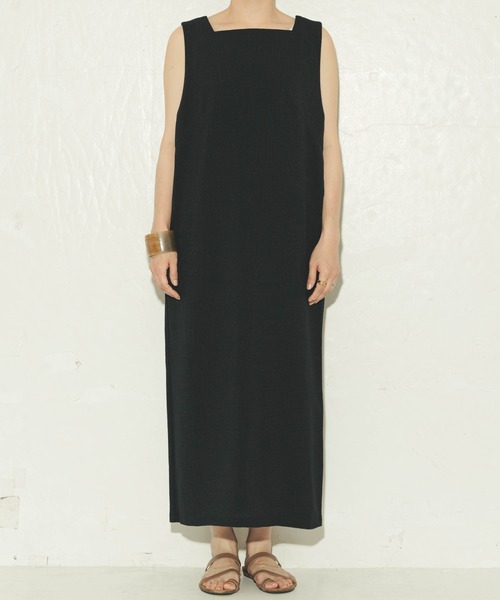 ottilie（オティーリエ）の「ottilie スクエアネックワンピ（ワンピース・レディース・ベージュ/ブラック・FREE）」の10枚目の写真