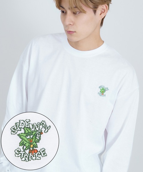 SIDEWAY STANCE（サイドウェイスタンス）の「【SIDEWAY STANCE】オリジナル ワンポイント刺繍 ロンT（Tシャツ/カットソー・メンズ・ブラック/ホワイト/ブラック系その他/ホワイト系その他/ホワイト系その他2/ブラック系その他2/ブラック系その他4/ホワイト系その他4/ブラック系その他3/ホワイト系その他3/パープル/ブルー系その他3/グリーン系その他2/グリーン系その他4/グレー系その他3/グレー系その他4/グレー系その他2/ブルー系その他/グレー系その他/グレー/ブラック系その他5/グレー系その他5/ホワイト系その他5・LARGE/X-LARGE/MEDIUM/SMALL）」の5枚目の写真