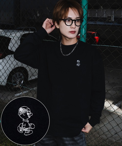 SIDEWAY STANCE（サイドウェイスタンス）の「【SIDEWAY STANCE】オリジナル ワンポイント刺繍 ロンT（Tシャツ/カットソー・メンズ・ブラック/ホワイト/ブラック系その他/ホワイト系その他/ホワイト系その他2/ブラック系その他2/ブラック系その他4/ホワイト系その他4/ブラック系その他3/ホワイト系その他3/パープル/ブルー系その他3/グリーン系その他2/グリーン系その他4/グレー系その他3/グレー系その他4/グレー系その他2/ブルー系その他/グレー系その他/グレー/ブラック系その他5/グレー系その他5/ホワイト系その他5・LARGE/X-LARGE/MEDIUM/SMALL）」の12枚目の写真