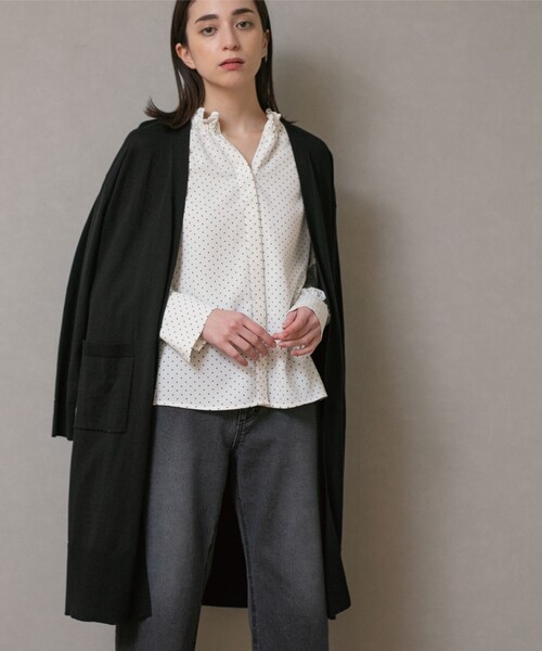 OPAQUE.CLIP(オペークドットクリップ)の「◆ベーシックロングカーディガン【UVケア/洗える】(カーディガン/ボレロ・レディース・オフホワイト/ブラック/ライトベージュ・38/40/42)」の9枚目の写真