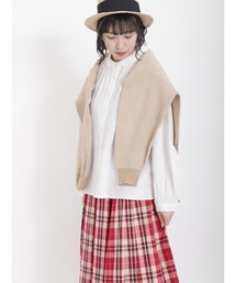 Samansa Mos2 | 丸襟ギャザーシャツ(シャツ/ブラウス)