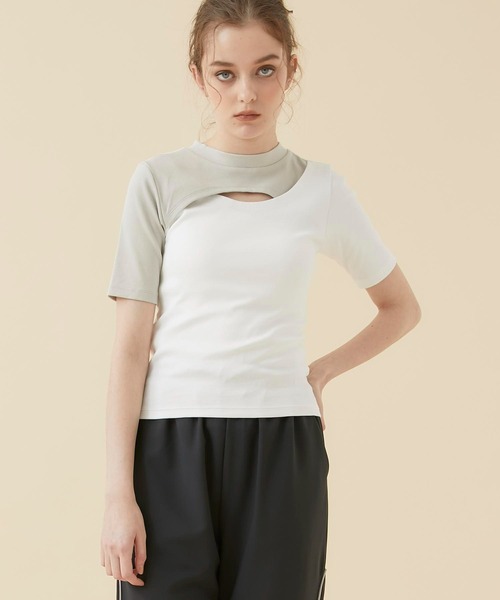 CITY TOKYO（シティトウキョウ）の「レイヤードライクカットトップス（Tシャツ/カットソー・レディース・オフホワイト/カーキ/ブラック・FREE）」の15枚目の写真