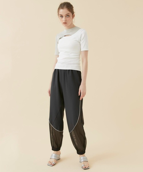 CITY TOKYO（シティトウキョウ）の「レイヤードライクカットトップス（Tシャツ/カットソー・レディース・オフホワイト/カーキ/ブラック・FREE）」の4枚目の写真