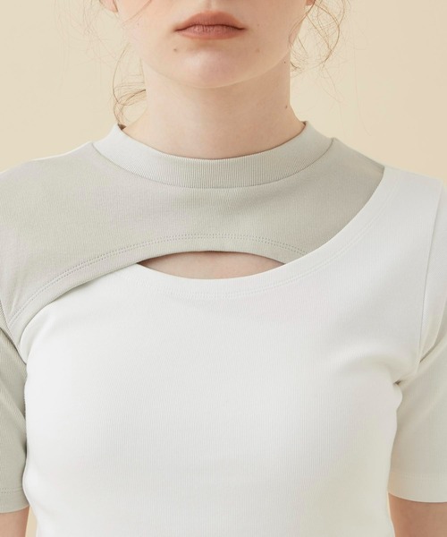 CITY TOKYO（シティトウキョウ）の「レイヤードライクカットトップス（Tシャツ/カットソー・レディース・オフホワイト/カーキ/ブラック・FREE）」の8枚目の写真