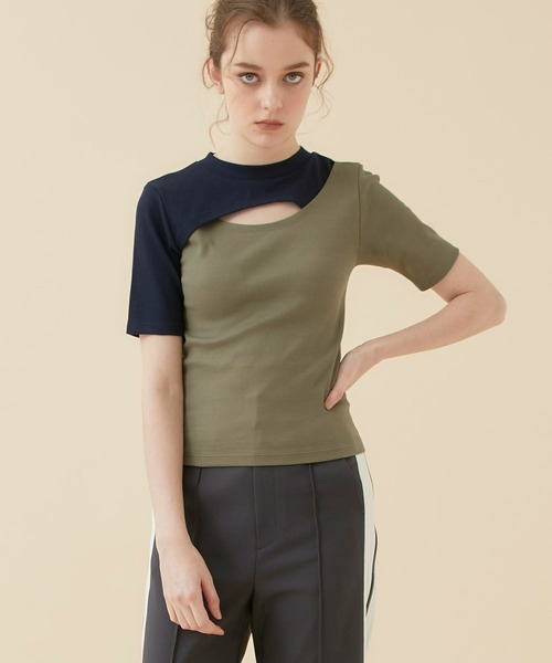 CITY TOKYO（シティトウキョウ）の「レイヤードライクカットトップス（Tシャツ/カットソー・レディース・オフホワイト/カーキ/ブラック・FREE）」の21枚目の写真