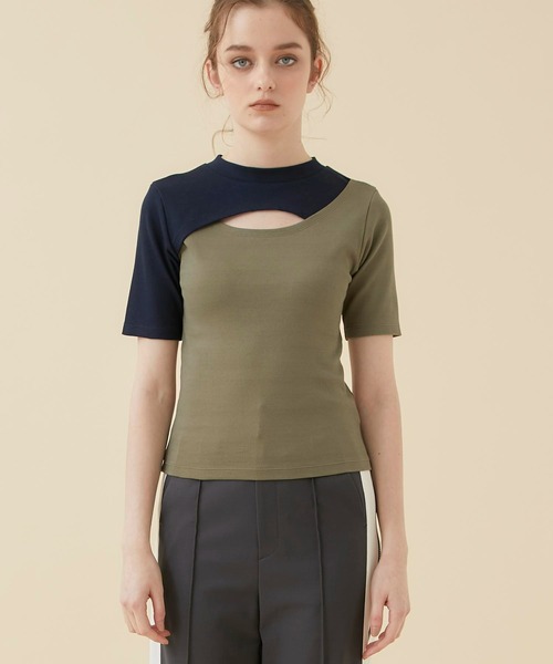 CITY TOKYO（シティトウキョウ）の「レイヤードライクカットトップス（Tシャツ/カットソー・レディース・オフホワイト/カーキ/ブラック・FREE）」の10枚目の写真