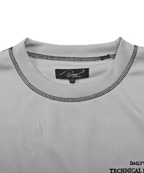 LUXSTYLE(ラグスタイル)の「テックダンボールニット配色ステッチトレーナー(Tシャツ/カットソー・メンズ・ブラック/ネイビー/グレー・M/L)」の5枚目の写真